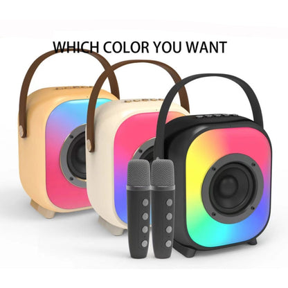 NewRixing NR168W Portable Colorful Bluetooth Speaker Home Dual Mic Karaoke Speaker(Coffee)