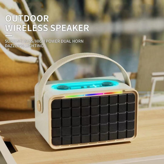 NewRixing NR8801 15W Portable Outdoor Bluetooth Speaker TWS Stereo Speaker(khaki)