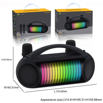 NewRixing NR-222 Portable Outdoor Dual Mic Colorful Wireless Bluetooth Speaker(Green)