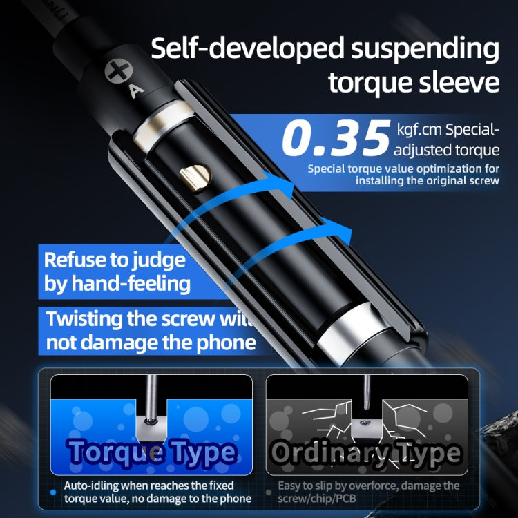 QianLi iWhale Special S2 Steel Magnetic Torque 3D Screwdriver, Model:E T2 Torx 0.35