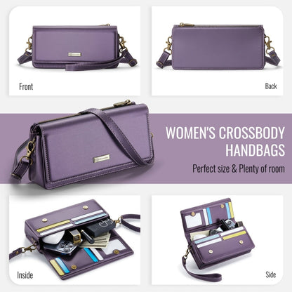 CaseMe ME30 Max Multifunctional Large-Capacity Shoulder Crossbody Phone Bag(Purple)