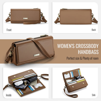 CaseMe ME30 Max Multifunctional Large-Capacity Shoulder Crossbody Phone Bag(Brown)