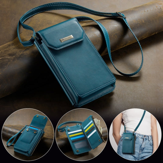 CaseMe Me40 Vertical Multifunctional Shoulder Crossbody Phone Bag(Blue Green)