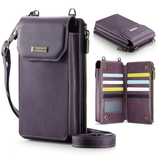 Sac bandoulière vertical multifonctionnel CaseMe Me40 pour téléphone (violet)