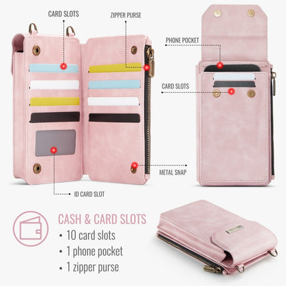 CaseMe Me40 Vertical Multifunctional Shoulder Crossbody Phone Bag(Pink)