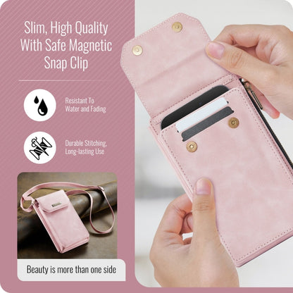CaseMe Me40 Vertical Multifunctional Shoulder Crossbody Phone Bag(Pink)