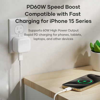 ROCK Z20 60W USB-C / Type-C to USB-C / Type-C Fast Charging Data Cable, Length:1m(Grey White)