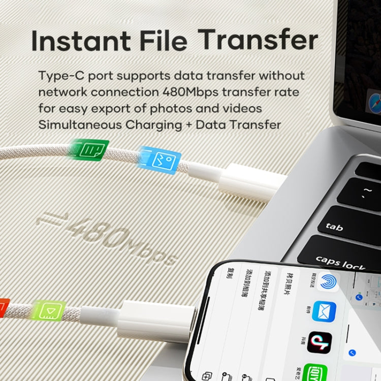 ROCK Z20 60W USB-C / Type-C to USB-C / Type-C Fast Charging Data Cable, Length:1m(Grey White)