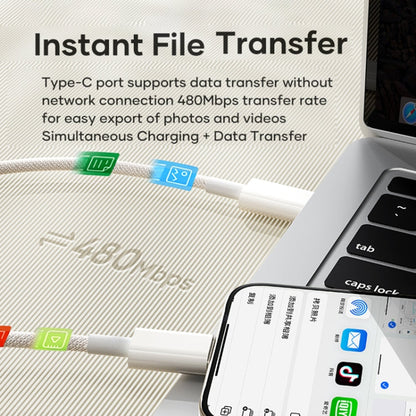 ROCK Z20 60W USB-C / Type-C to USB-C / Type-C Fast Charging Data Cable, Length:1m(Grey White)