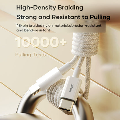 ROCK Z20 60W USB-C / Type-C to USB-C / Type-C Fast Charging Data Cable, Length:1m(Grey White)