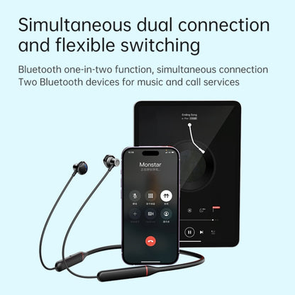 ROCK Y6 Neck-band Wireless Sports Bluetooth Earphone(Black)
