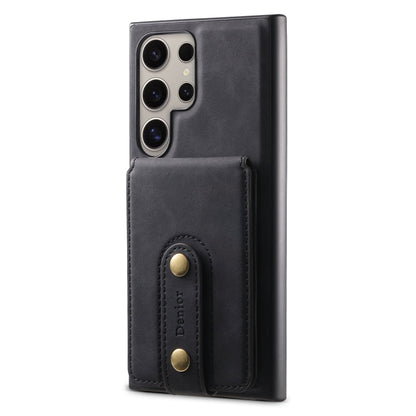 For Samsung Galaxy S24 Ultra 5G Denior D14 NK Retro Pattern MagSafe Magnetic Card Holder Leather Phone Case(Black)