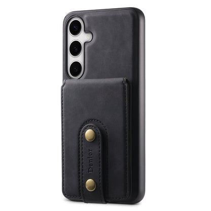For Samsung Galaxy S24+ 5G Denior D14 NK Retro Pattern MagSafe Magnetic Card Holder Leather Phone Case(Black)