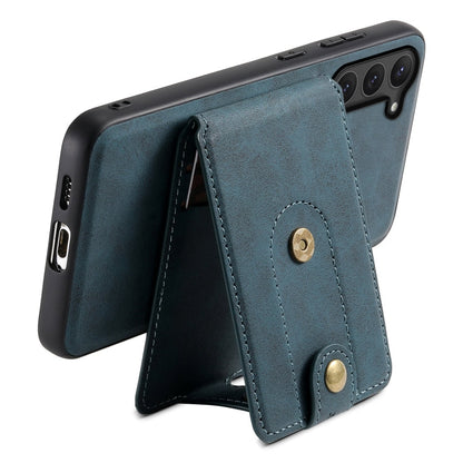 For Samsung Galaxy S23 5G Denior D14 NK Retro Pattern MagSafe Magnetic Card Holder Leather Phone Case(Blue)