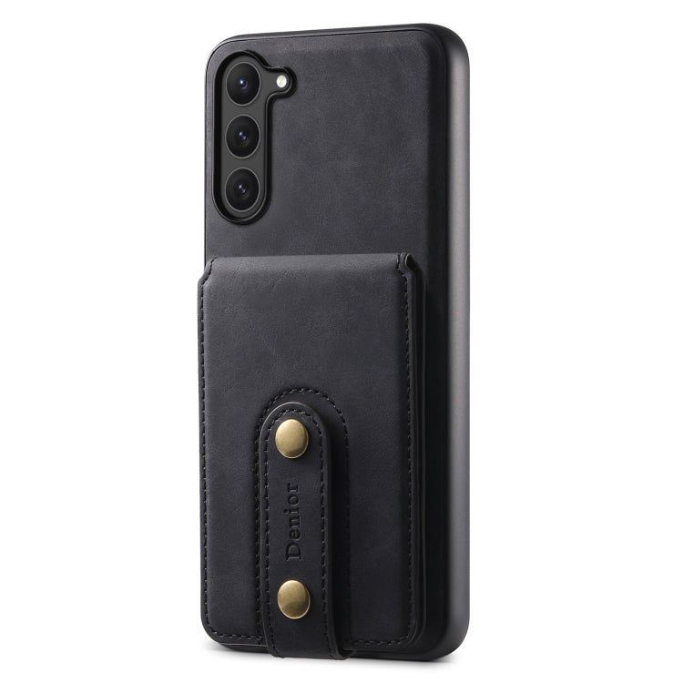 For Samsung Galaxy S23 5G Denior D14 NK Retro Pattern MagSafe Magnetic Card Holder Leather Phone Case(Black)