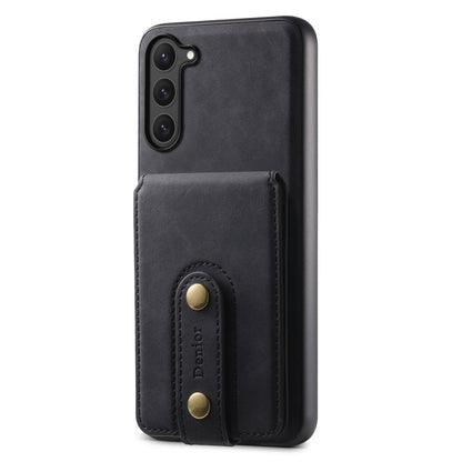 For Samsung Galaxy S23 5G Denior D14 NK Retro Pattern MagSafe Magnetic Card Holder Leather Phone Case(Black)