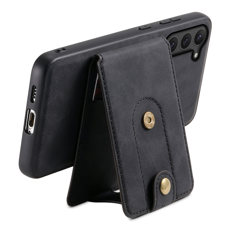 For Samsung Galaxy S23 5G Denior D14 NK Retro Pattern MagSafe Magnetic Card Holder Leather Phone Case(Black)