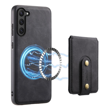 For Samsung Galaxy S23 5G Denior D14 NK Retro Pattern MagSafe Magnetic Card Holder Leather Phone Case(Black)
