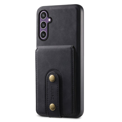 For Samsung Galaxy S23 FE 5G Denior D14 NK Retro Pattern MagSafe Magnetic Card Holder Leather Phone Case(Black)
