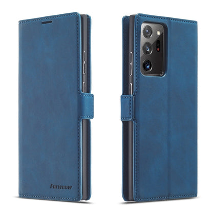 For Samsung Galaxy Note20 Ultra Forwenw Dream Series Oil Edge Strong Magnetism Horizontal Flip Leather Case with Holder & Card Slots & Wallet & Photo Frame(Blue)