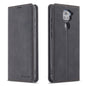 Pour Xiaomi Redmi Note 9 Forwenw Dream Series Étui en cuir à rabat horizontal avec bordure à l'huile, forte magnétisation, support, fentes pour cartes et porte-monnaie et cadre photo (noir)