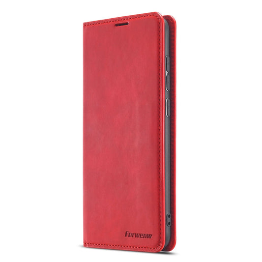 For Xiaomi Redmi Note 9 Forwenw Dream Series Oil Edge Strong Magnetism Horizontal Flip Leather Case with Holder & Card Slots & Wallet & Photo Frame(Red)