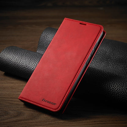 For Xiaomi Redmi Note 9 Forwenw Dream Series Oil Edge Strong Magnetism Horizontal Flip Leather Case with Holder & Card Slots & Wallet & Photo Frame(Red)