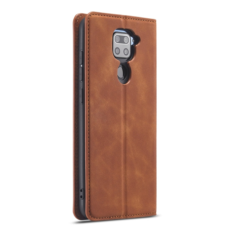 For Xiaomi Redmi Note 9 Forwenw Dream Series Oil Edge Strong Magnetism Horizontal Flip Leather Case with Holder & Card Slots & Wallet & Photo Frame(Brown)