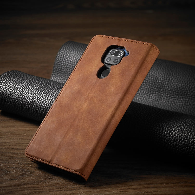 For Xiaomi Redmi Note 9 Forwenw Dream Series Oil Edge Strong Magnetism Horizontal Flip Leather Case with Holder & Card Slots & Wallet & Photo Frame(Brown)