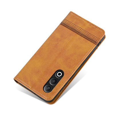 For OnePlus Nord CE4 AZNS Magnetic Calf Texture Flip Leather Phone Case(Light Brown)
