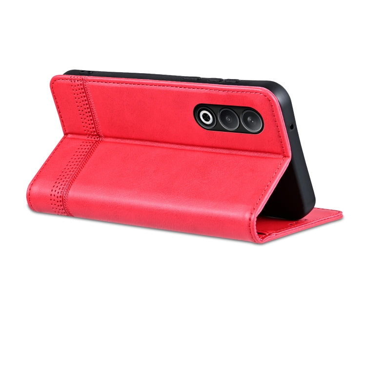 For OnePlus Nord CE4 AZNS Magnetic Calf Texture Flip Leather Phone Case(Red)