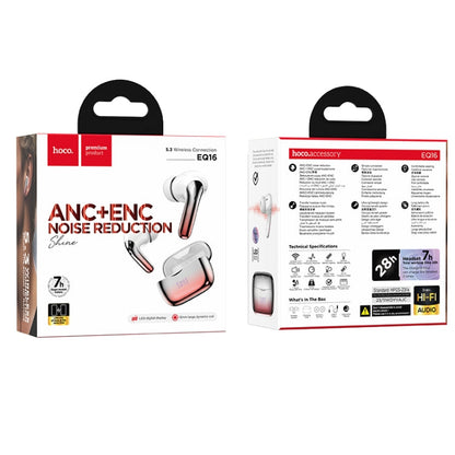 hoco EQ16 True Wireless ANC+ENC Dual Noise Reduction Bluetooth Earphone(Red)