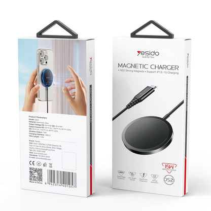 Yesido DS21 15W Detachable Magnetic Wireless Charger(Black)