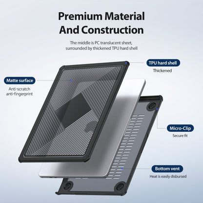 For MacBook Air 13.6 2022/2024 A2681 DUX DUCIS LCGH Laptop Frosted Protective Case(Black)