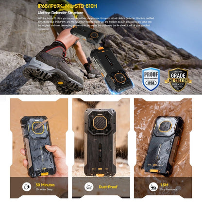 [HK Warehouse] Ulefone Armor 26 Ultra Rugged Phone, 12GB+512GB, 6.78 inch Android 13 MediaTek Dimensity 8020 Octa Core, Network: 5G, NFC(Black)