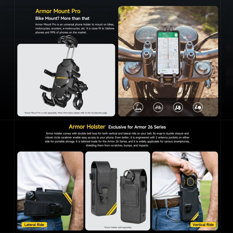 [HK Warehouse] Ulefone Armor 26 Ultra Rugged Phone, 12GB+512GB, 6.78 inch Android 13 MediaTek Dimensity 8020 Octa Core, Network: 5G, NFC(Black)