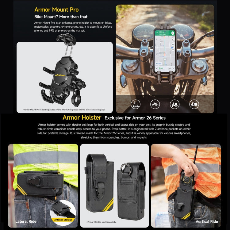 [HK Warehouse] Ulefone Armor 26 Ultra Walkie-Talkie Version Rugged Phone, 12GB+512GB, 6.78 inch Android 13 MediaTek Dimensity 8020 Octa Core, Network: 5G, NFC(Black)