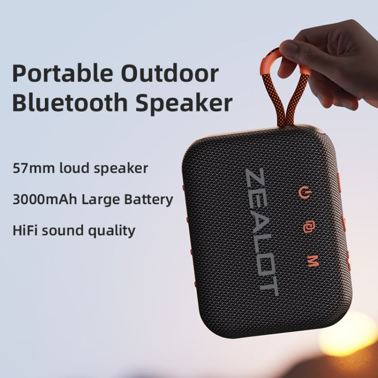 Zealot S75 Portable Outdoor IPX6 Waterproof Bluetooth Speaker(Orange)