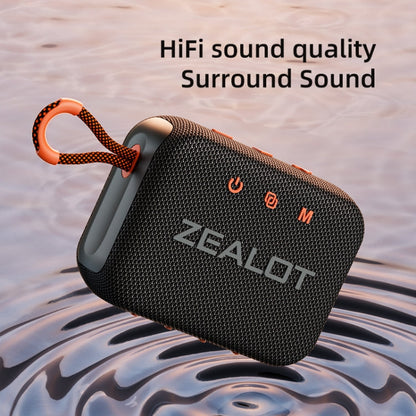 Zealot S75 Portable Outdoor IPX6 Waterproof Bluetooth Speaker(Black)