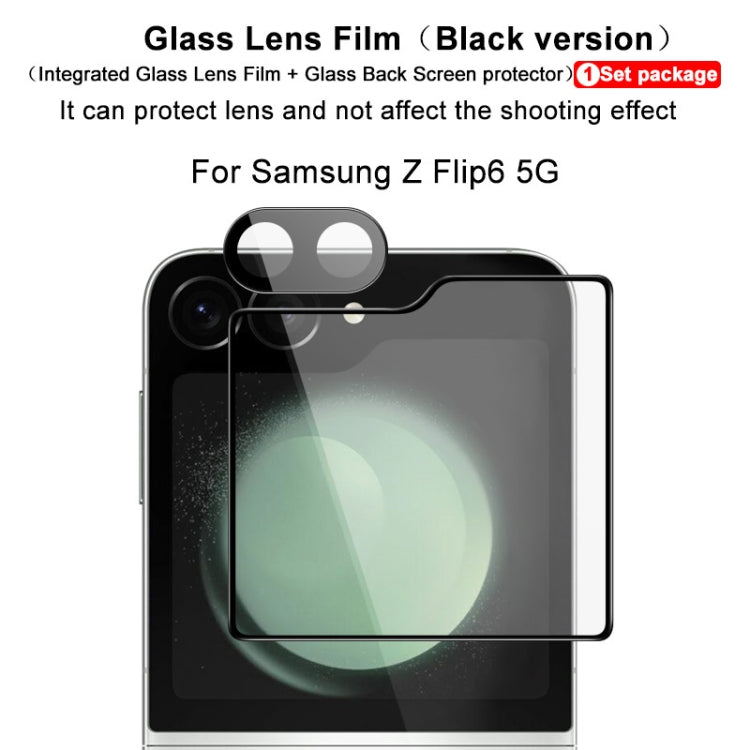 For Samsung Galaxy Z Flip6 1 Sets imak Integrated Lens Film + Glass Rear Screen Sticker Black Version