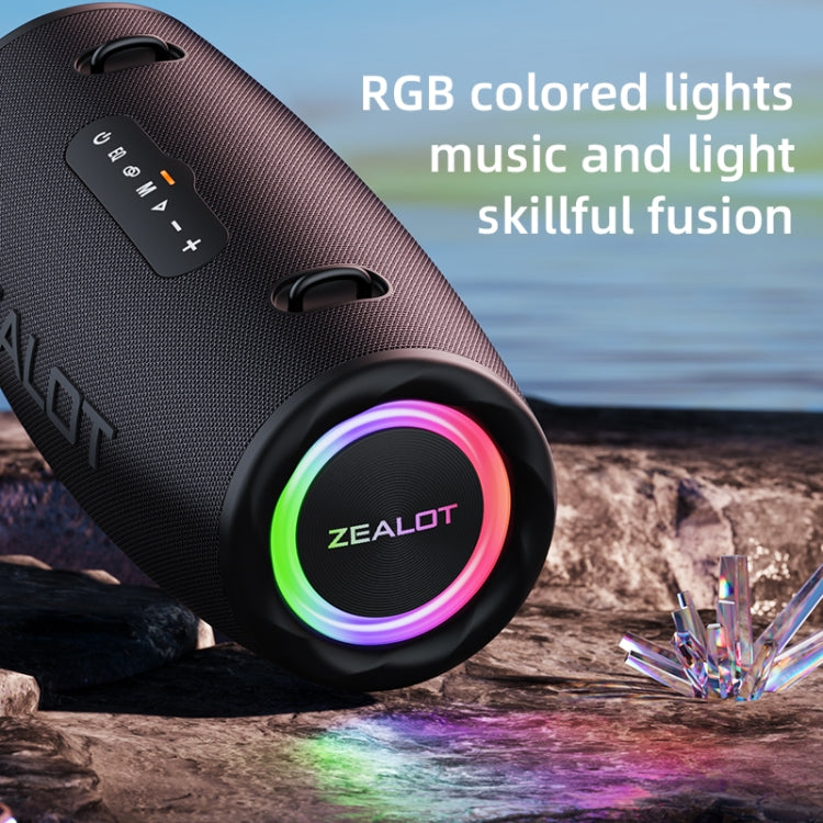 Zealot S87 80W Portable Outdoor Bluetooth Speaker with RGB Light(Black)