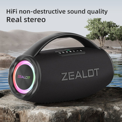 Zealot S97 80W Outdoor Portable RGB Light Bluetooth Speaker(Black)