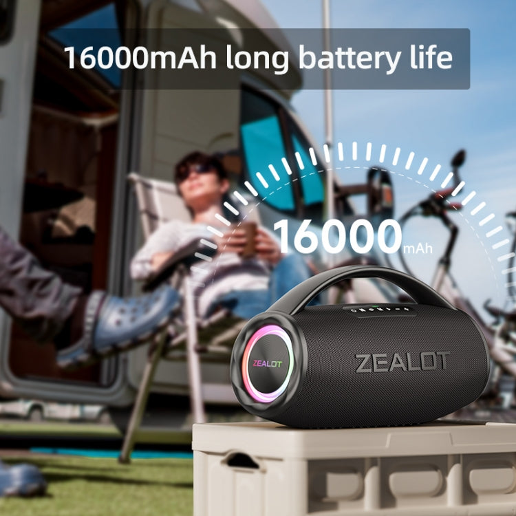 Zealot S97 80W Outdoor Portable RGB Light Bluetooth Speaker(Black)