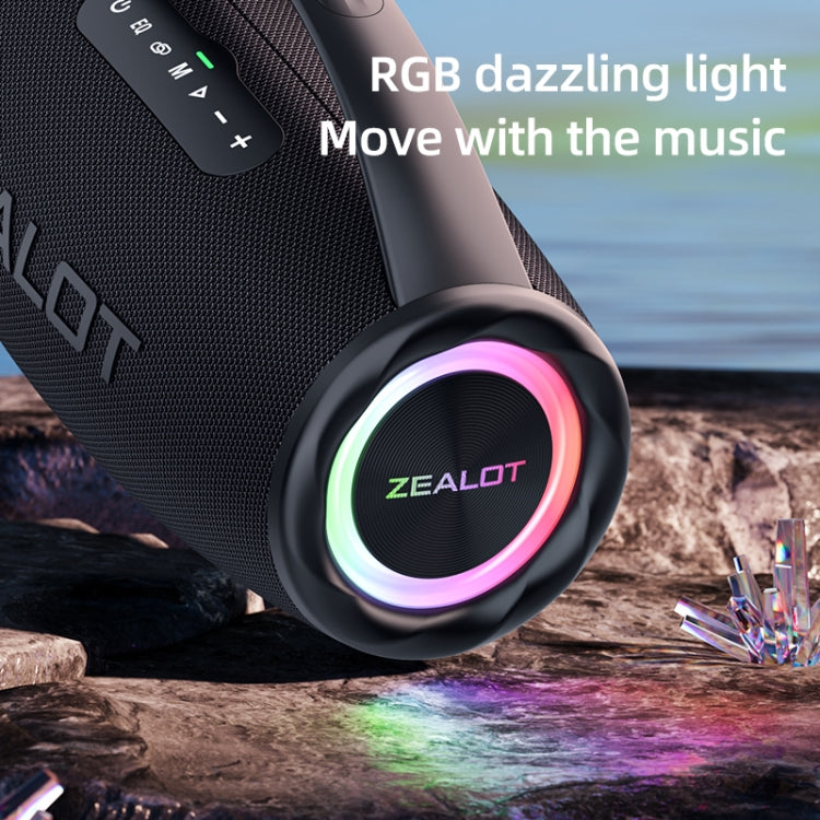 Zealot S97 80W Outdoor Portable RGB Light Bluetooth Speaker(Black)
