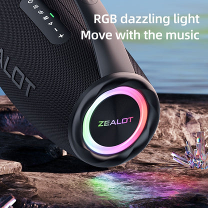 Zealot S97 80W Outdoor Portable RGB Light Bluetooth Speaker(Black)
