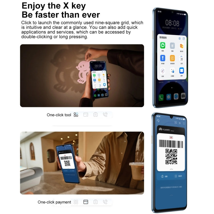 HUAWEI Enjoy 70S, 8GB+128GB, Side Fingerprint Identification, 6.75 inch HarmonyOS 4.2 Octa Core 2.4GHz, Network: 4G, Not Support Google Play(Black)