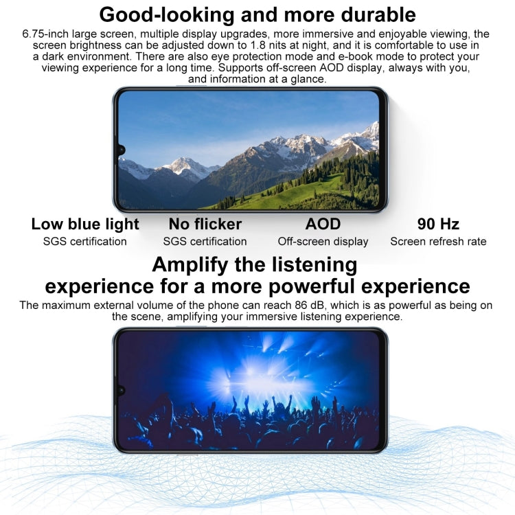 HUAWEI Enjoy 70S, 8GB+256GB, Side Fingerprint Identification, 6.75 inch HarmonyOS 4.2 Octa Core 2.4GHz, Network: 4G, Not Support Google Play(Black)