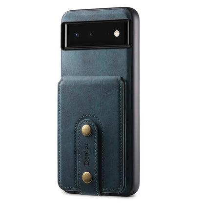 For Google Pixel 6 Denior D14 NK Retro Pattern MagSafe Magnetic Card Holder Leather Phone Case(Blue)