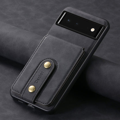 For Google Pixel 6 Denior D14 NK Retro Pattern MagSafe Magnetic Card Holder Leather Phone Case(Black)