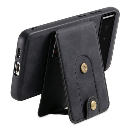 For Google Pixel 6 Denior D14 NK Retro Pattern MagSafe Magnetic Card Holder Leather Phone Case(Black)